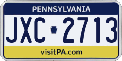 PA license plate JXC2713