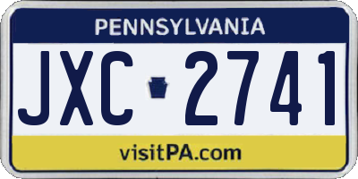 PA license plate JXC2741