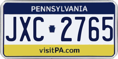 PA license plate JXC2765