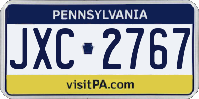 PA license plate JXC2767