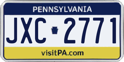 PA license plate JXC2771