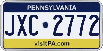 PA license plate JXC2772