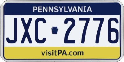 PA license plate JXC2776