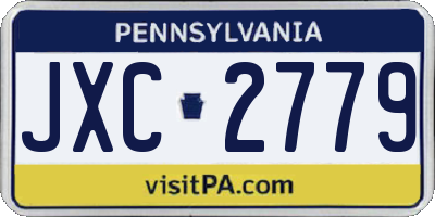 PA license plate JXC2779