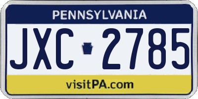 PA license plate JXC2785