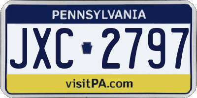 PA license plate JXC2797