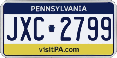 PA license plate JXC2799