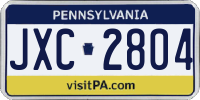 PA license plate JXC2804