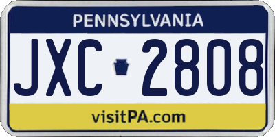 PA license plate JXC2808