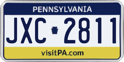 PA license plate JXC2811