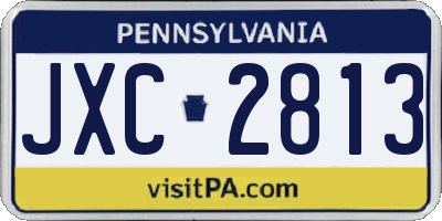 PA license plate JXC2813