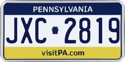 PA license plate JXC2819