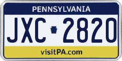 PA license plate JXC2820