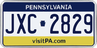 PA license plate JXC2829