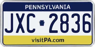 PA license plate JXC2836