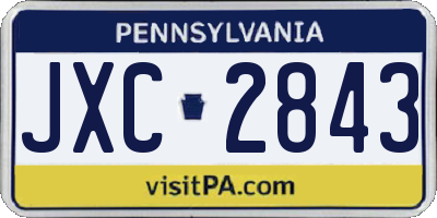 PA license plate JXC2843