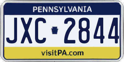 PA license plate JXC2844