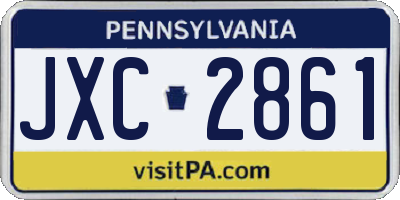 PA license plate JXC2861