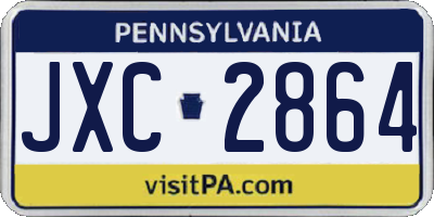 PA license plate JXC2864