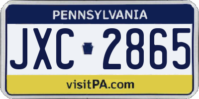 PA license plate JXC2865