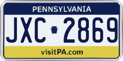 PA license plate JXC2869
