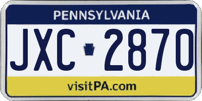 PA license plate JXC2870