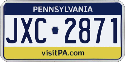 PA license plate JXC2871
