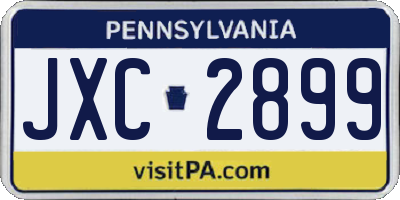 PA license plate JXC2899