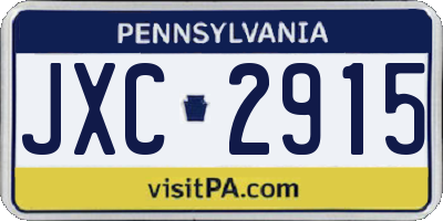 PA license plate JXC2915