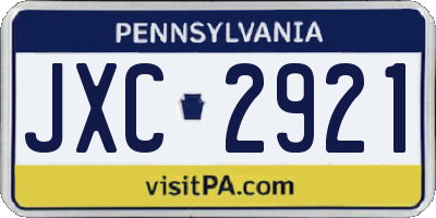 PA license plate JXC2921