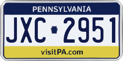 PA license plate JXC2951