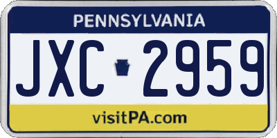 PA license plate JXC2959