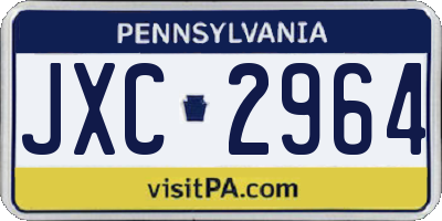 PA license plate JXC2964
