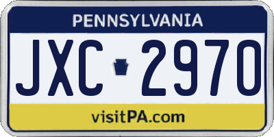 PA license plate JXC2970