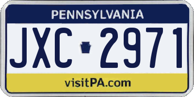 PA license plate JXC2971
