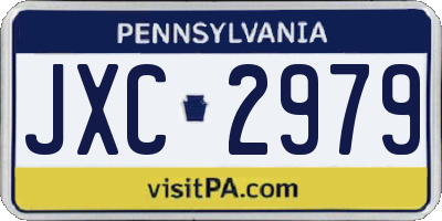 PA license plate JXC2979
