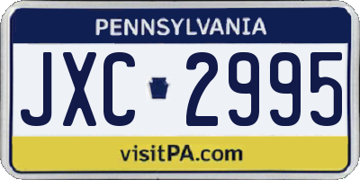 PA license plate JXC2995