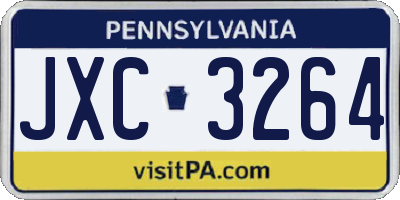 PA license plate JXC3264