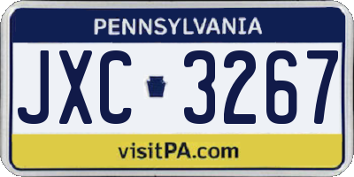 PA license plate JXC3267