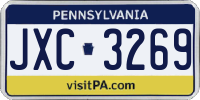 PA license plate JXC3269