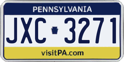 PA license plate JXC3271