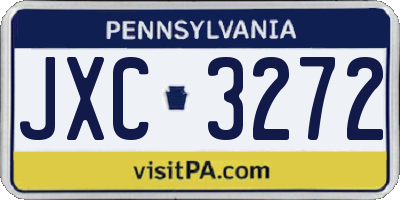 PA license plate JXC3272