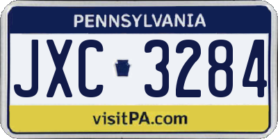 PA license plate JXC3284