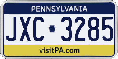 PA license plate JXC3285