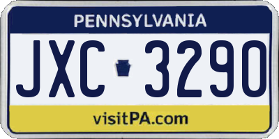 PA license plate JXC3290