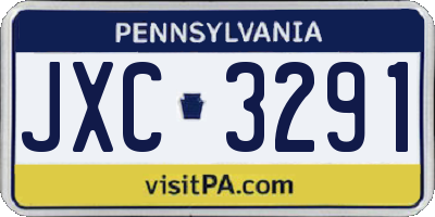 PA license plate JXC3291