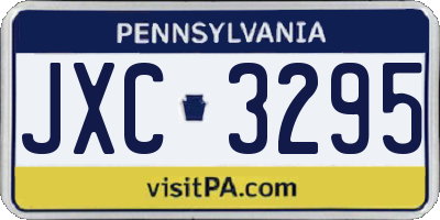 PA license plate JXC3295