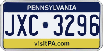 PA license plate JXC3296