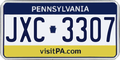 PA license plate JXC3307