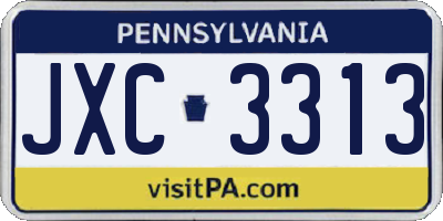 PA license plate JXC3313